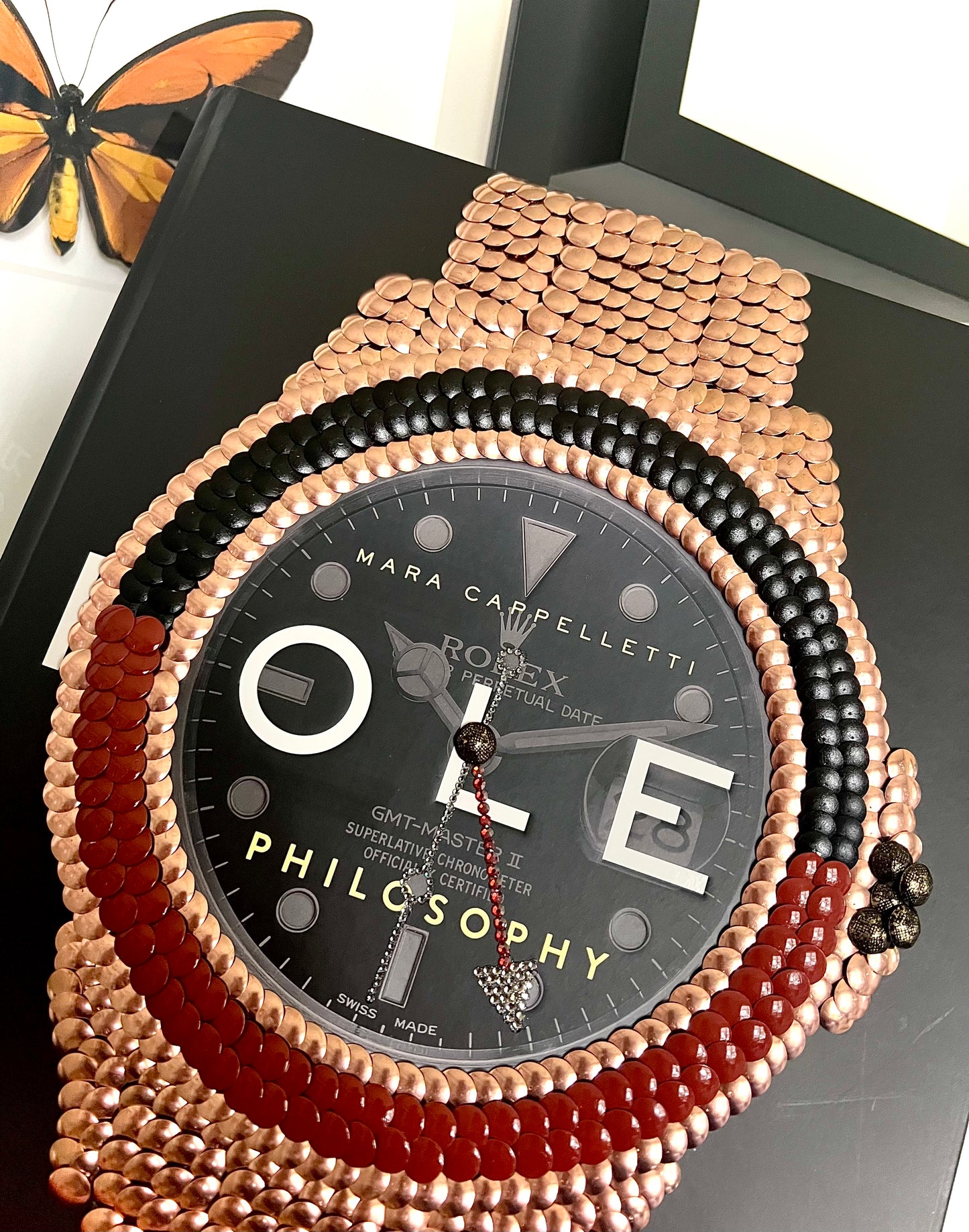 Rose Gold Watch Studded Coffee Table Book
