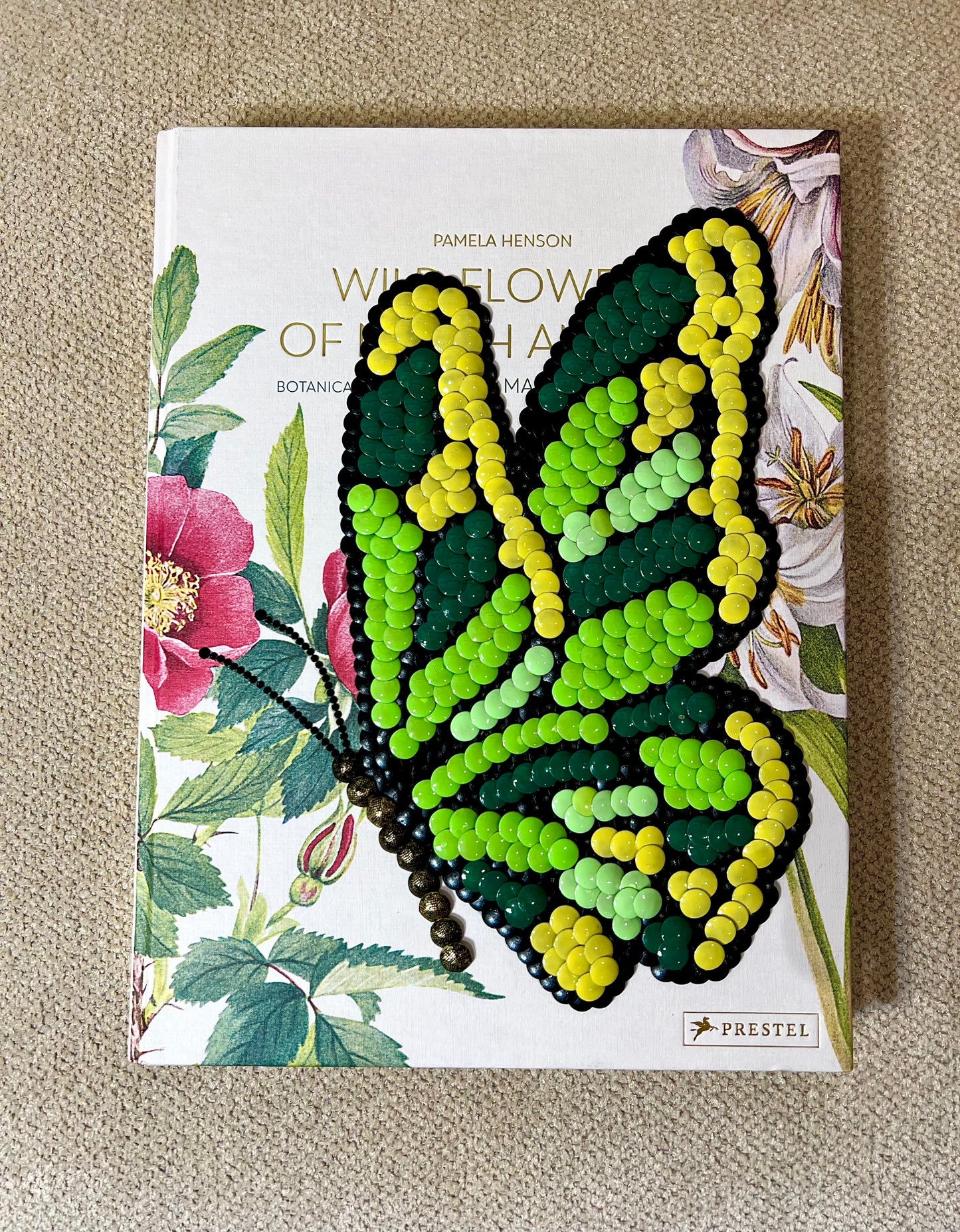 Green Butterfly Studded Coffee Table Book
