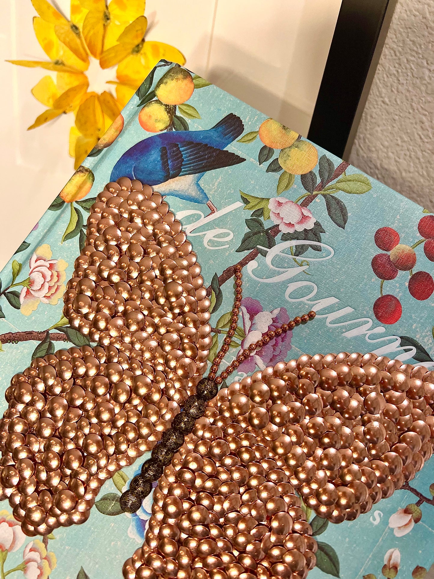 Rose Butterfly Studded Coffee Table Book