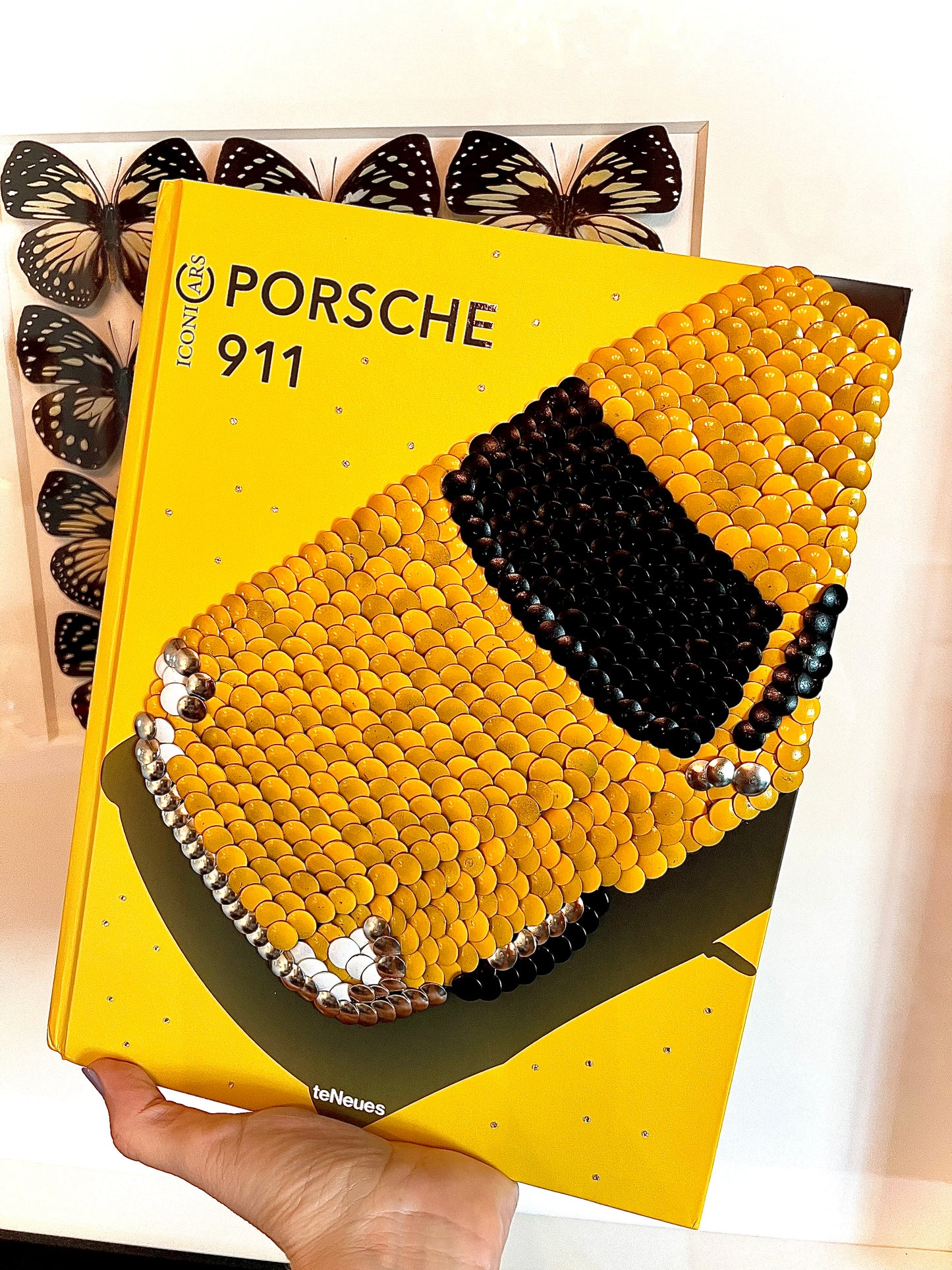 Yellow Porsche Studded Coffee Table Book