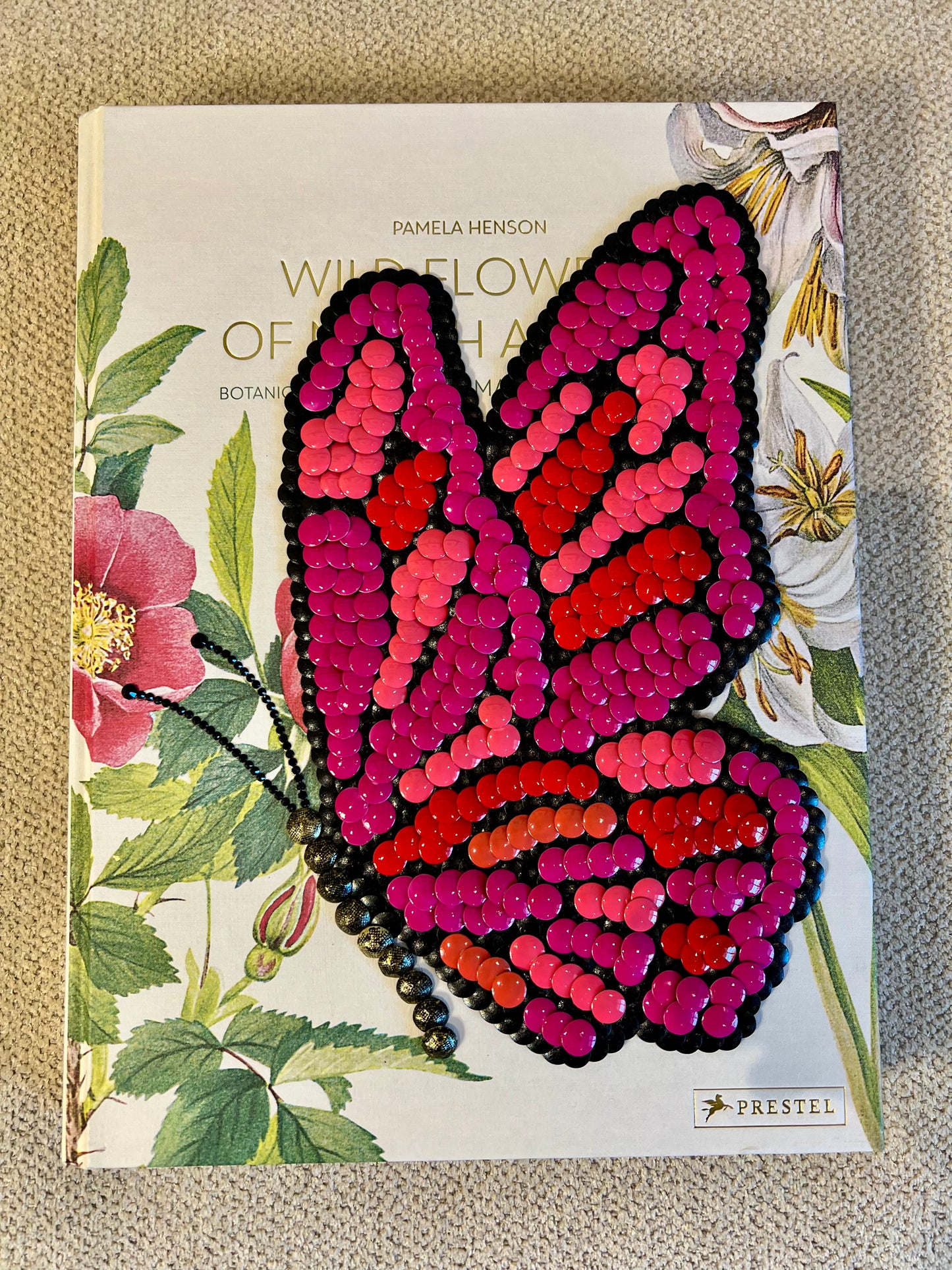 Pink Butterfly Studded Coffee Table Book