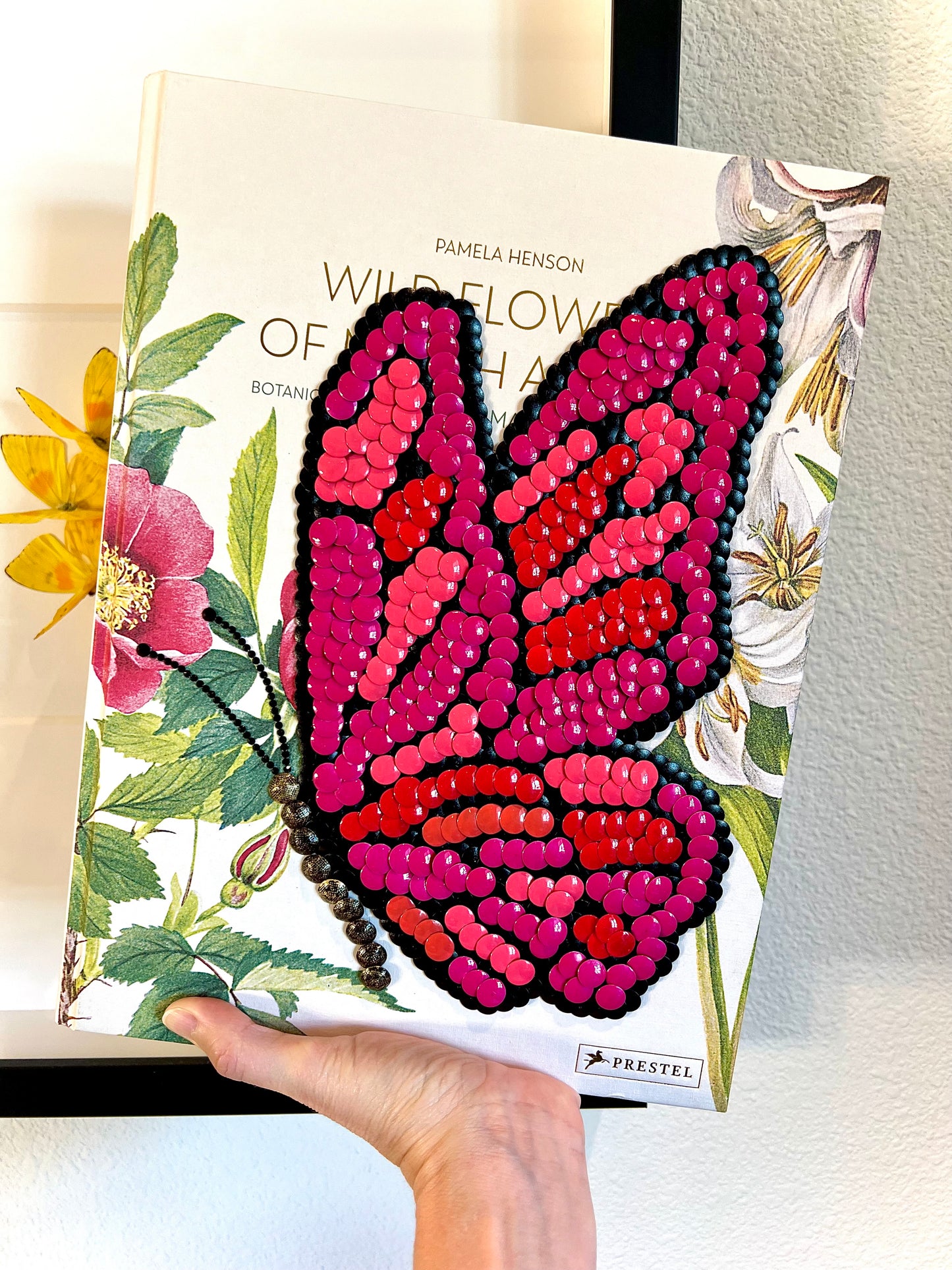 Pink Butterfly Studded Coffee Table Book