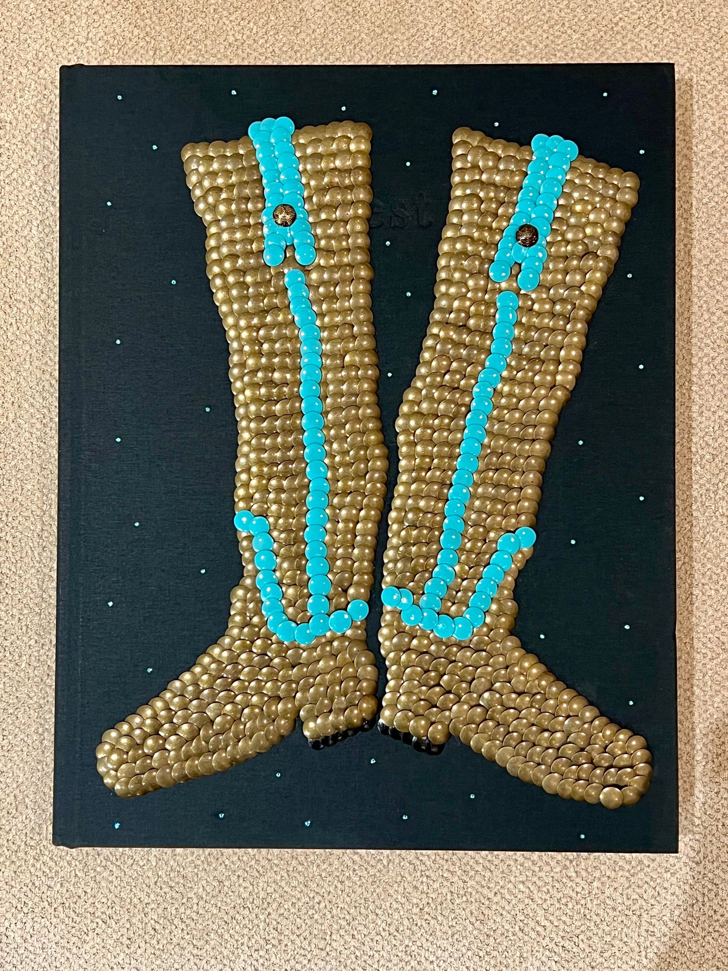 Turquoise Boots Studded Coffee Table Book
