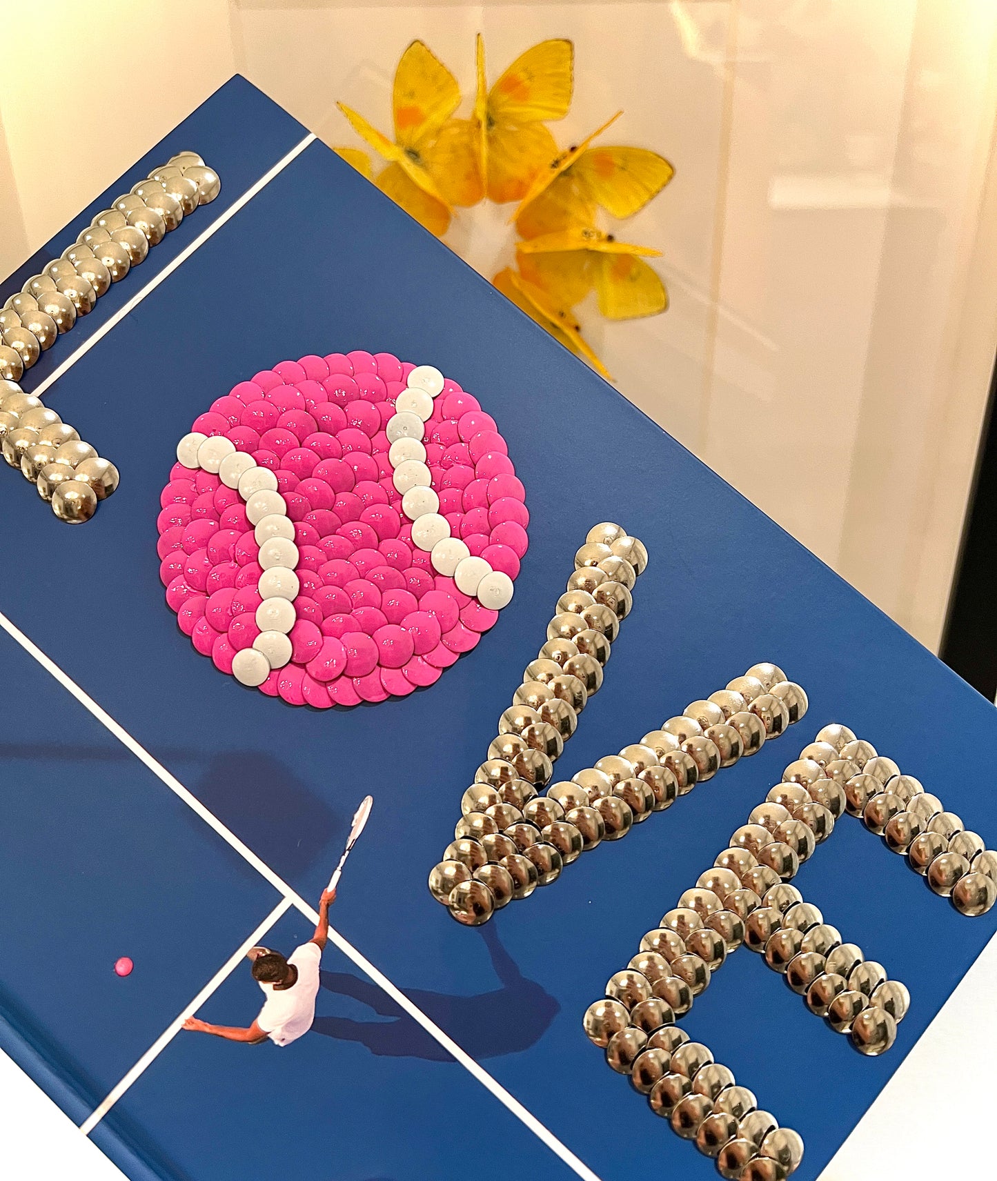 Lš¾VE Tennis Pink Studded Coffee Table Book