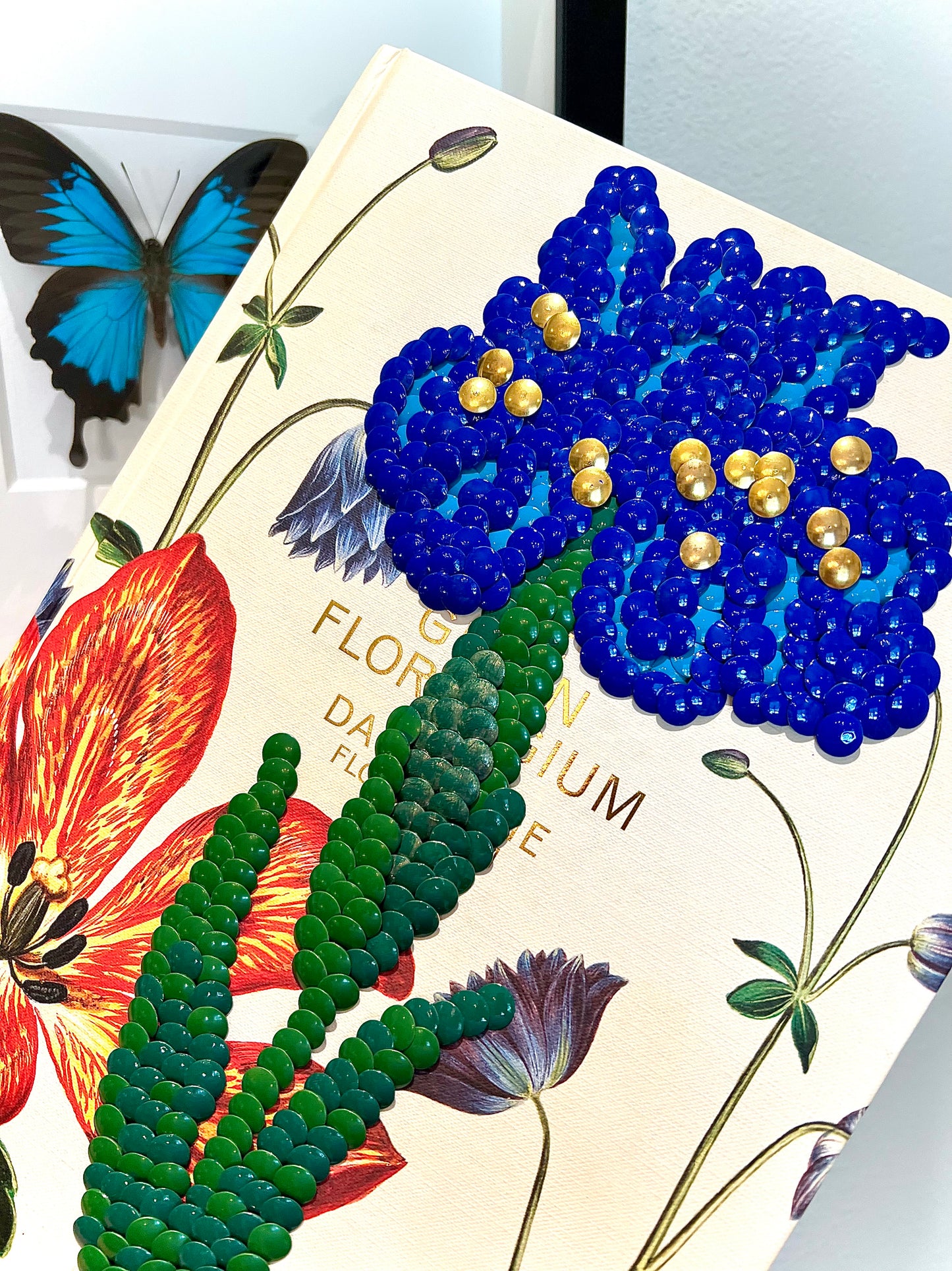 Iris Flower Studded Coffee Table Book