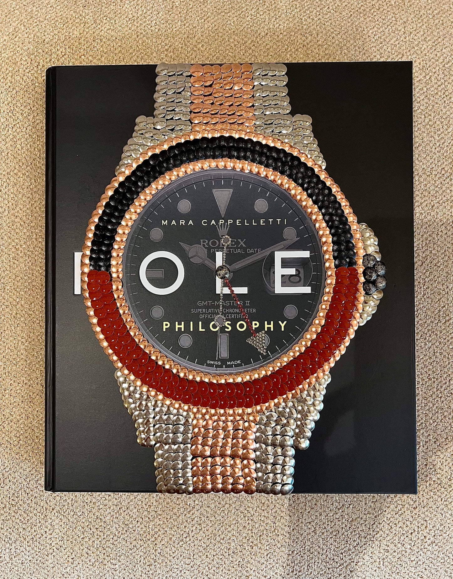 Silver / Rose Gold Watch Studded Coffee Table Book