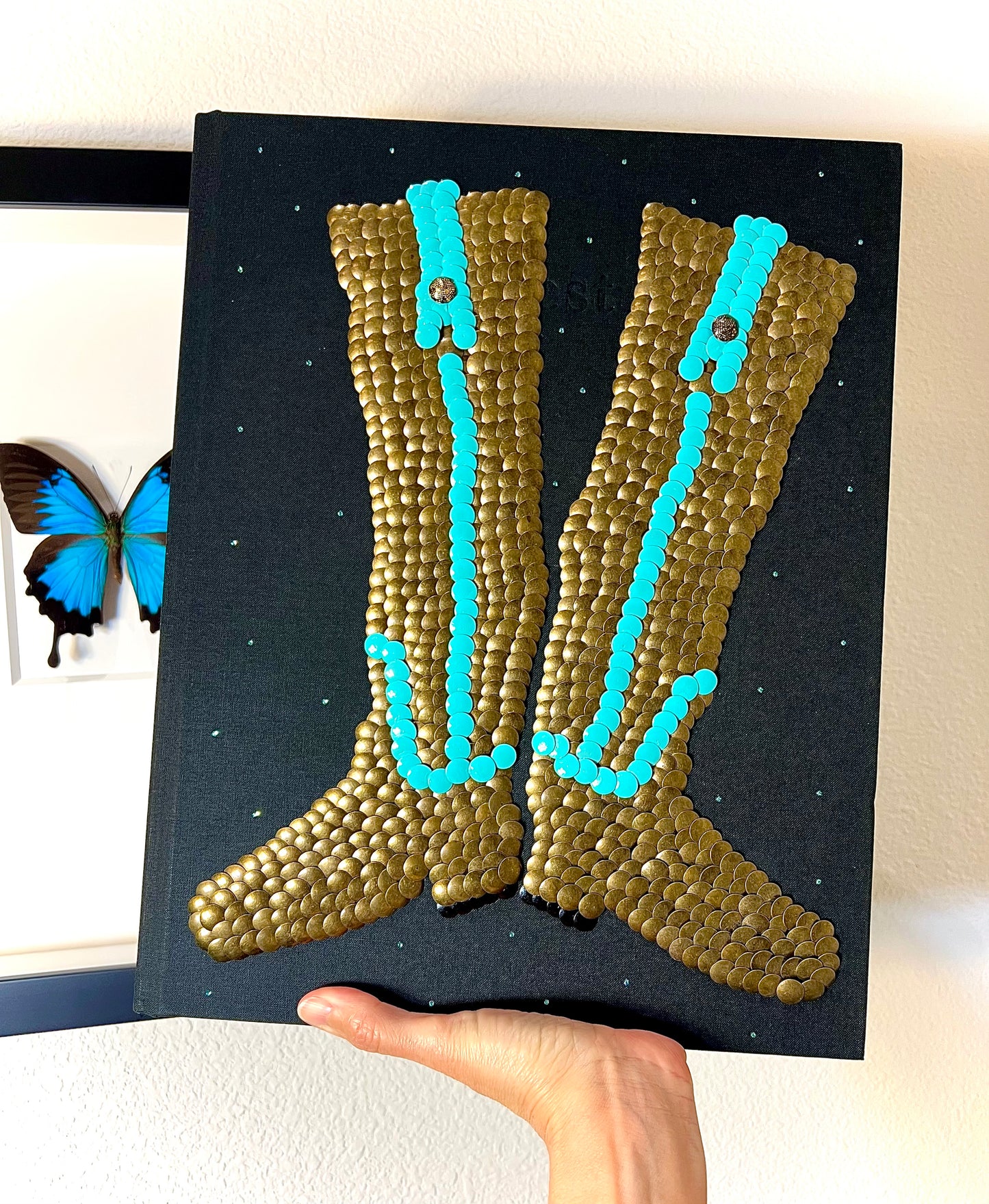 Turquoise Boots Studded Coffee Table Book