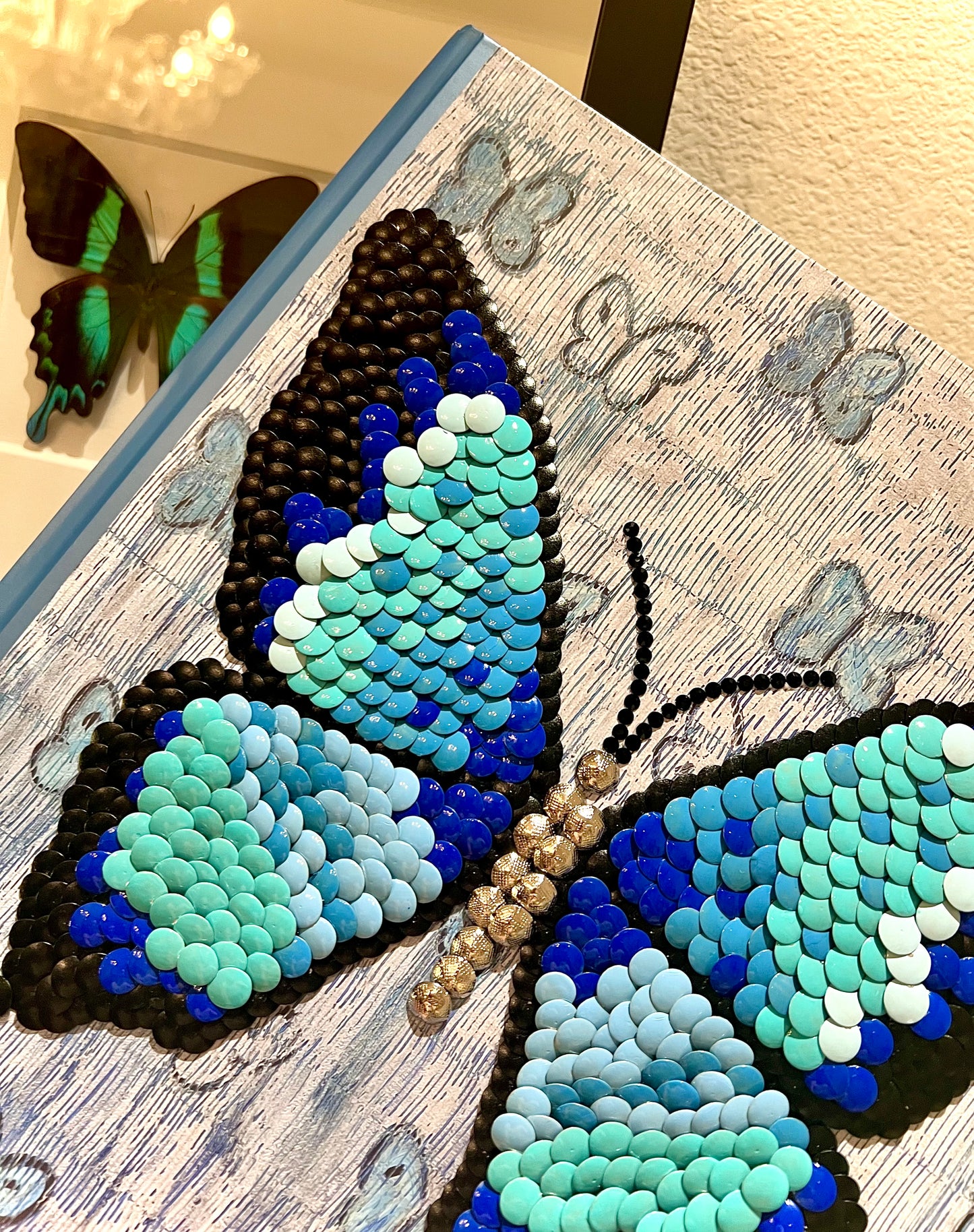 Blue Butterfly Studded Coffee Table Book