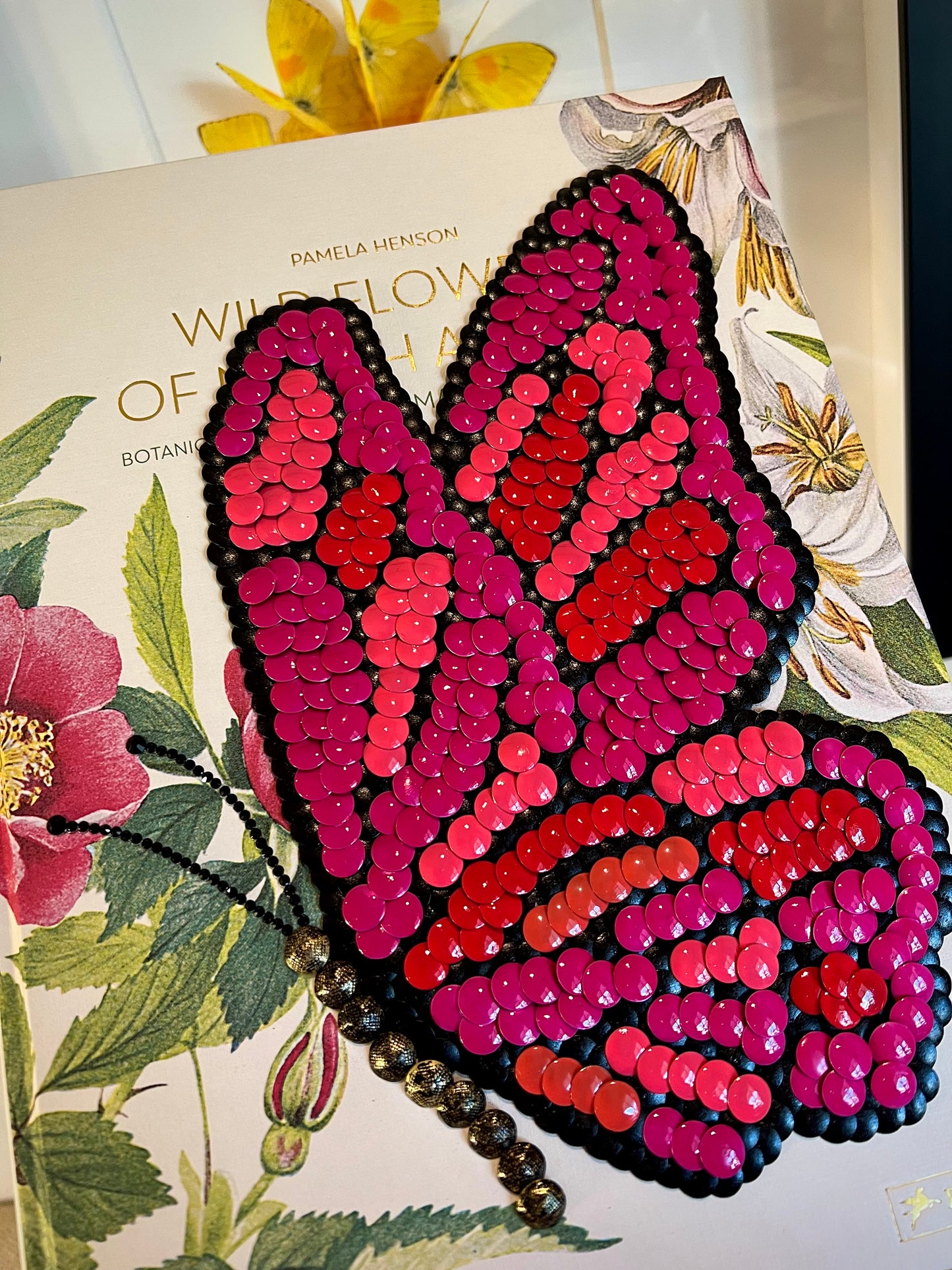 Pink Butterfly Studded Coffee Table Book