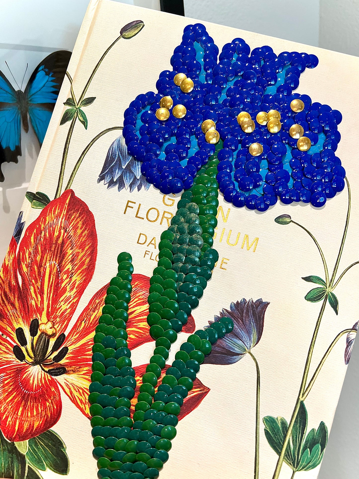 Iris Flower Studded Coffee Table Book