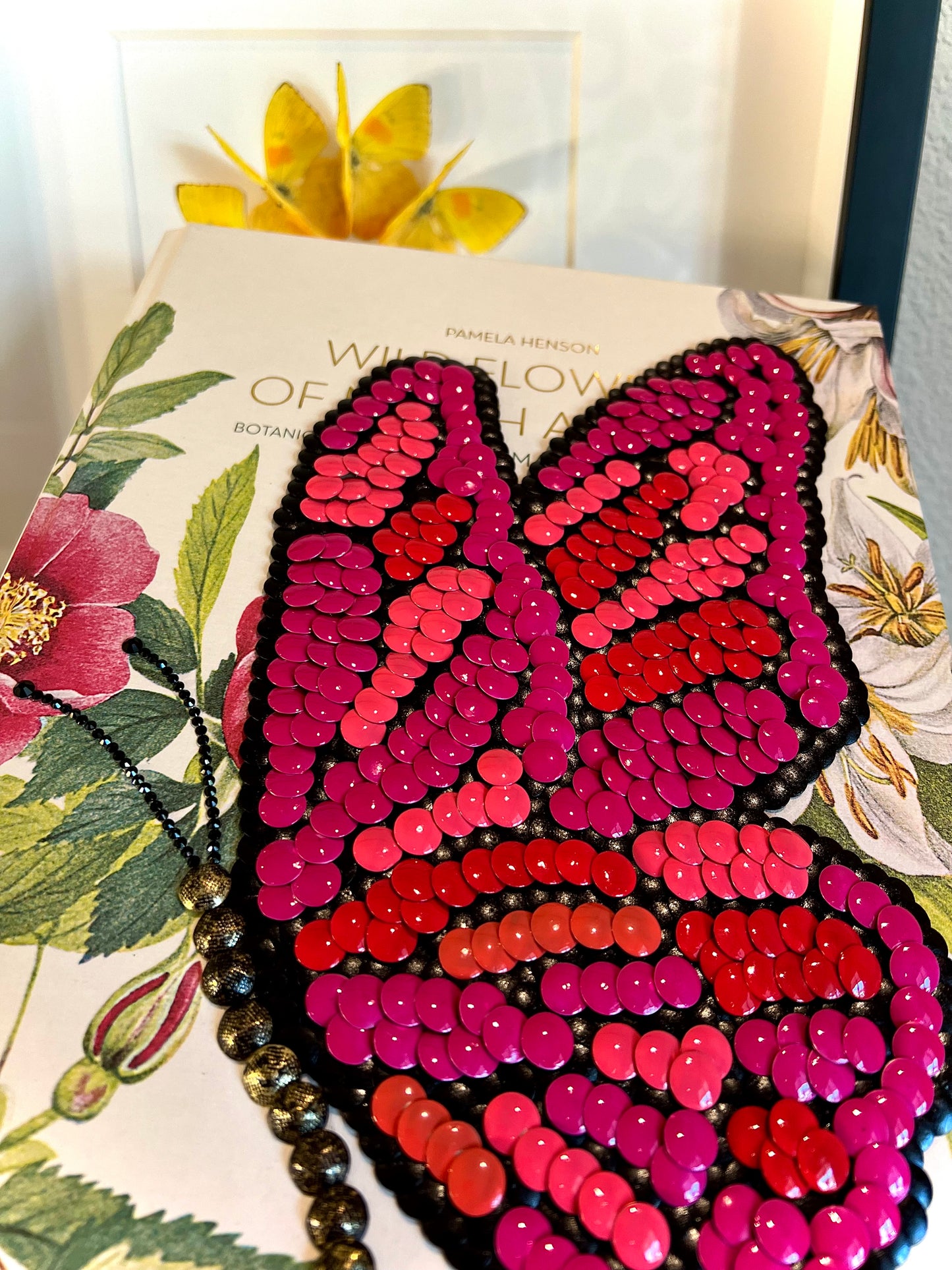 Pink Butterfly Studded Coffee Table Book