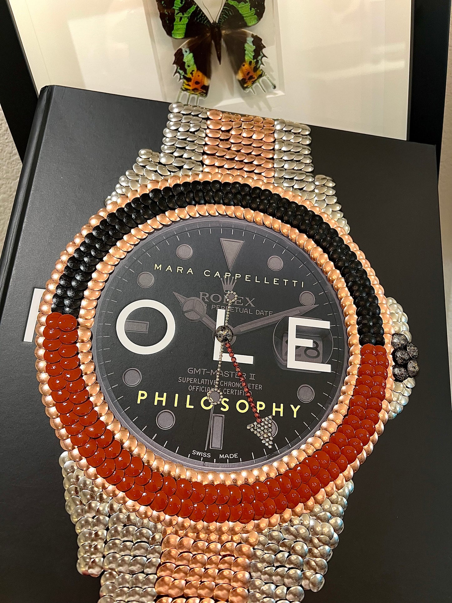 Silver / Rose Gold Watch Studded Coffee Table Book