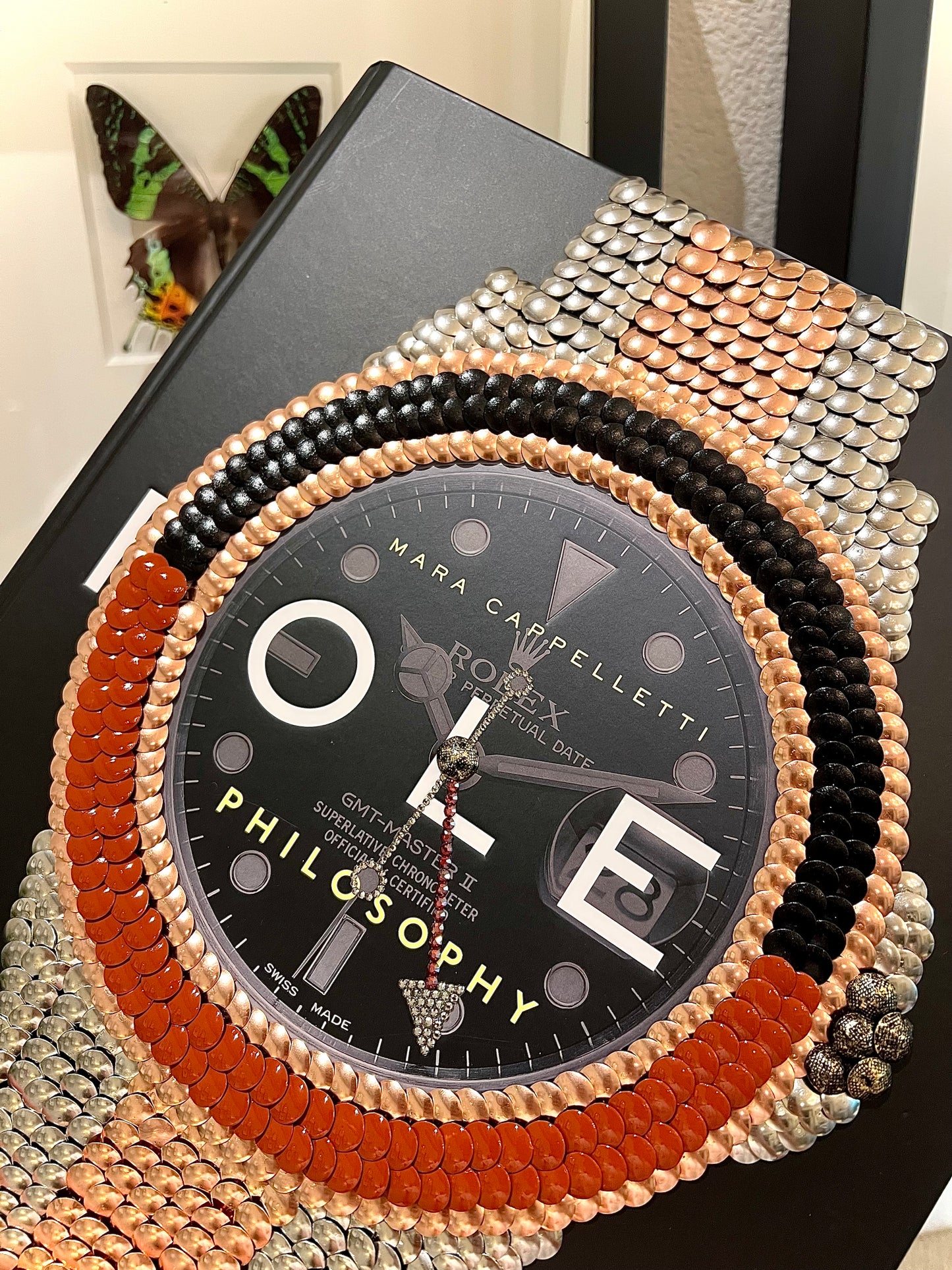 Silver / Rose Gold Watch Studded Coffee Table Book