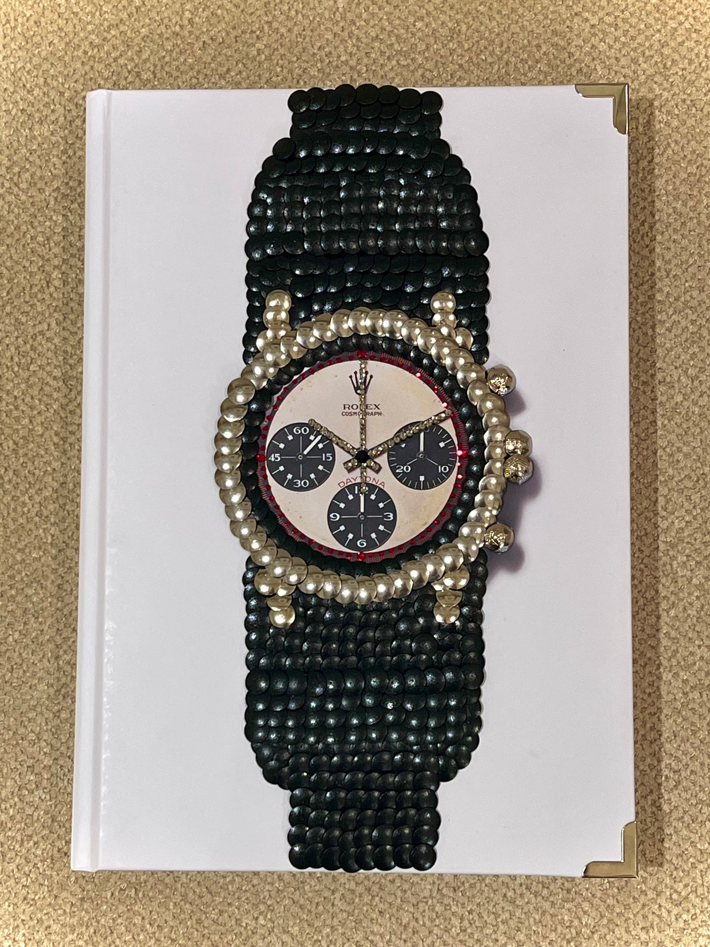 Black Band Strap Watch Studded Coffee Table Book