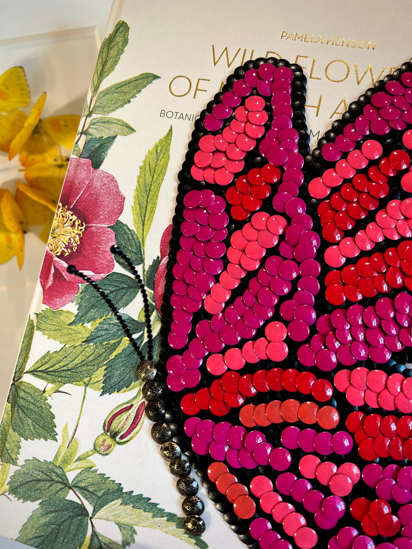 Pink Butterfly Studded Coffee Table Book