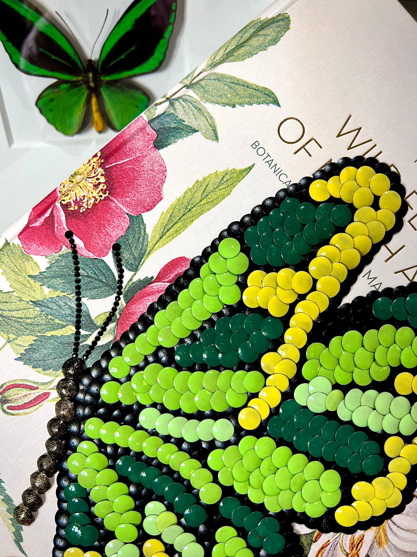 Green Butterfly Studded Coffee Table Book