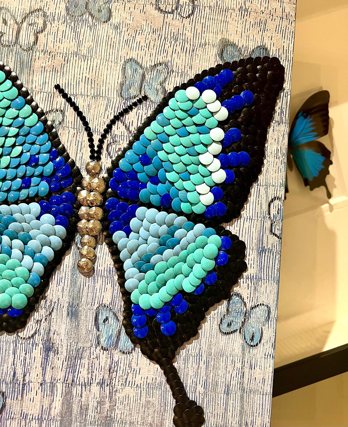 Blue Butterfly Studded Coffee Table Book