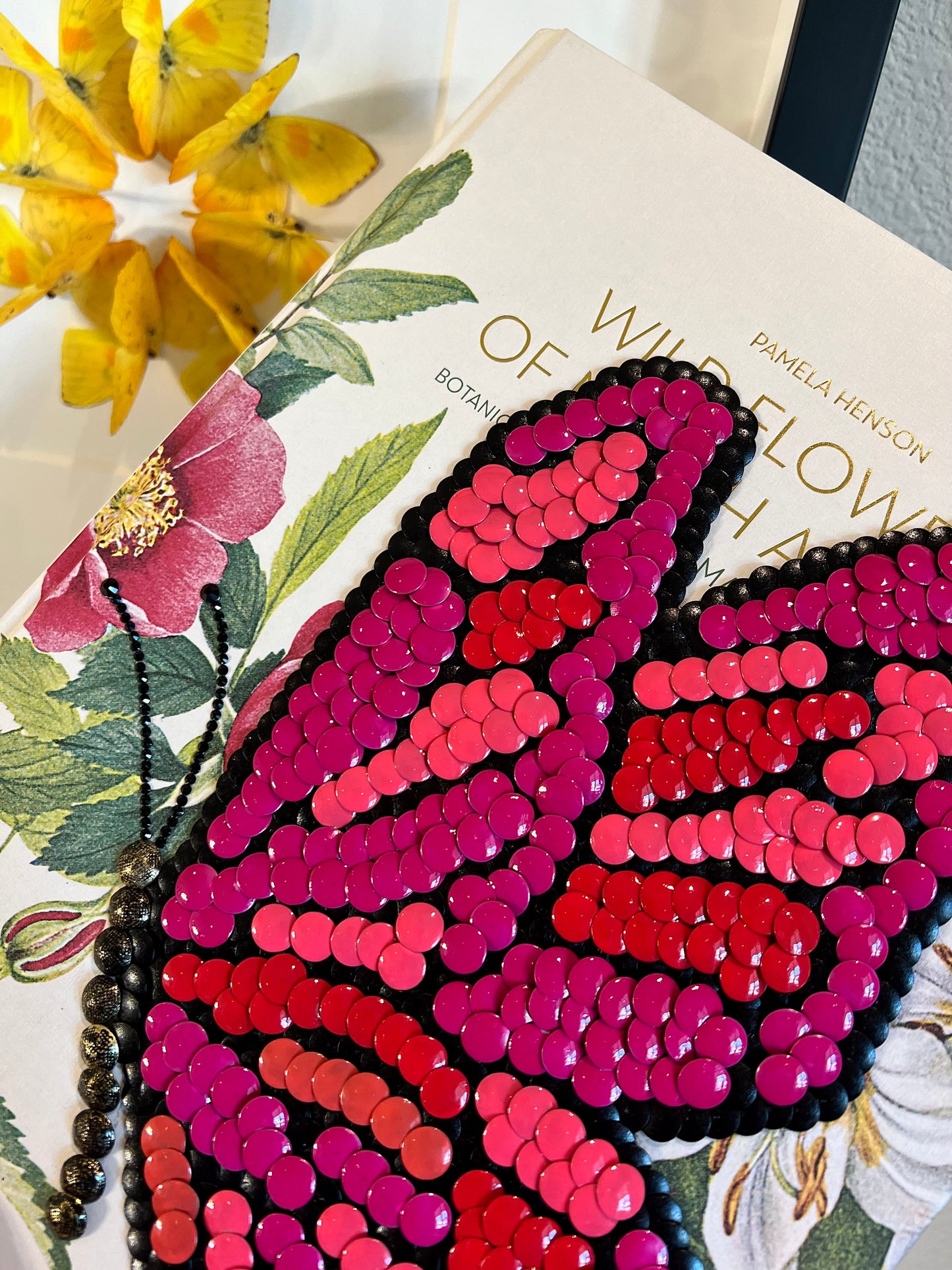 Pink Butterfly Studded Coffee Table Book