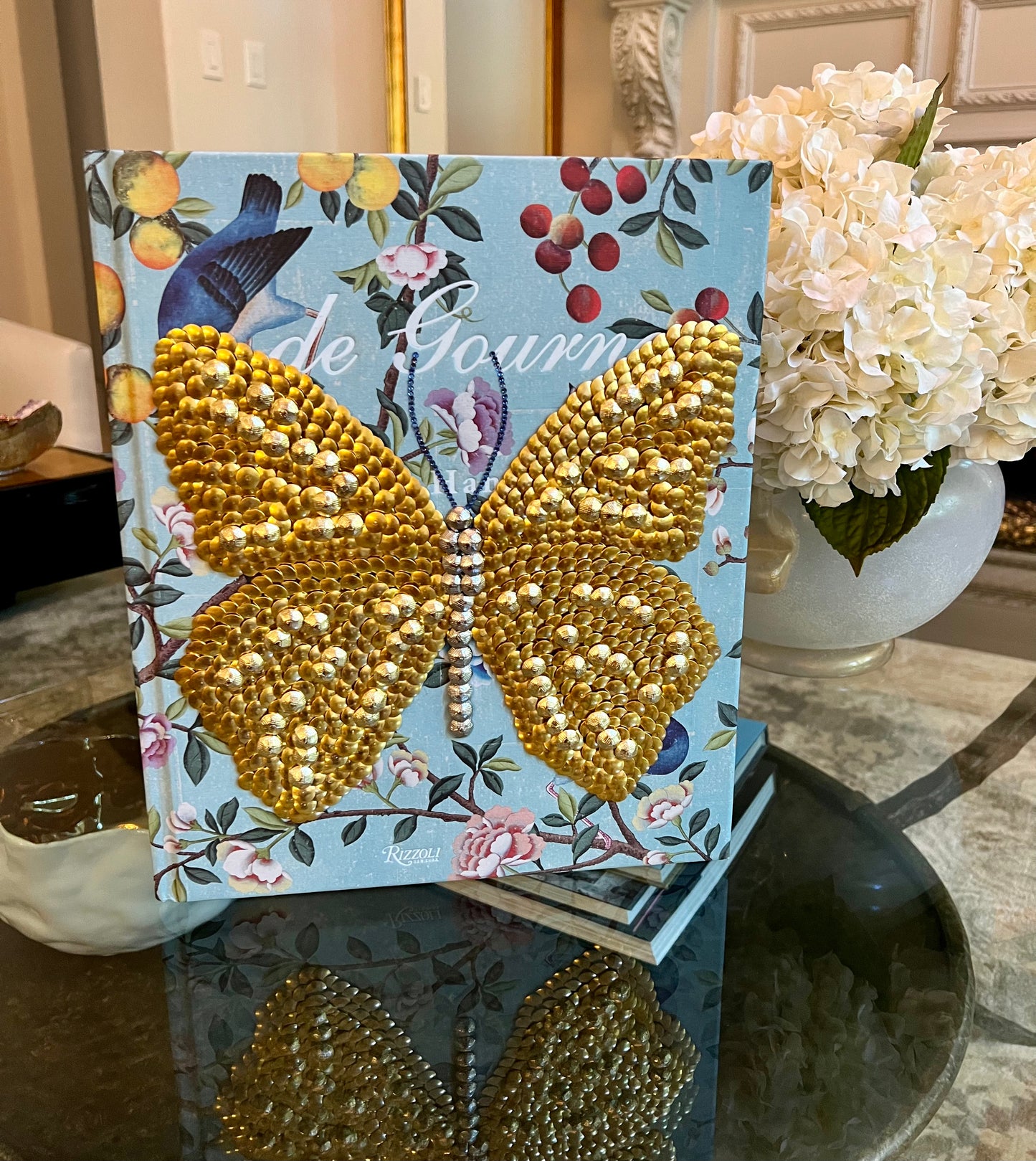 Garden Butterfly Studded Coffee Table Book