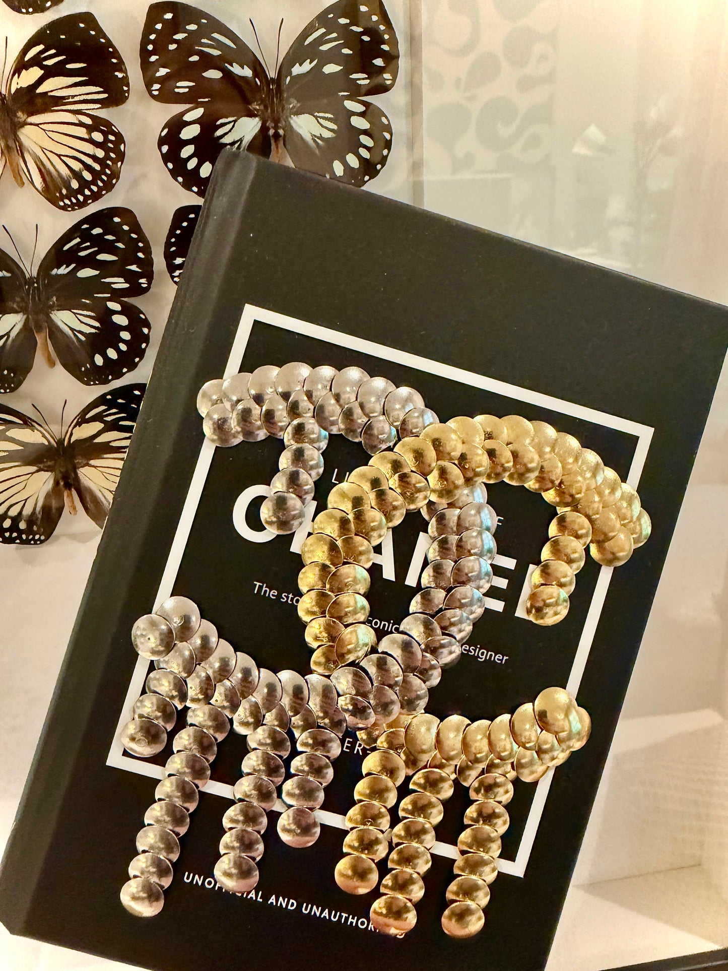 Silver/Gold Drip CHNEL Little Studded Book