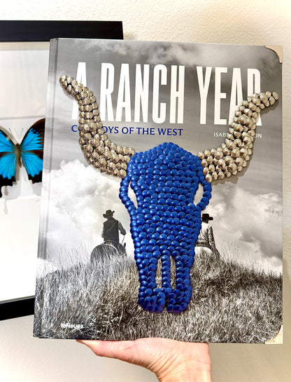 Blue longhorn Studded Coffee Table Book