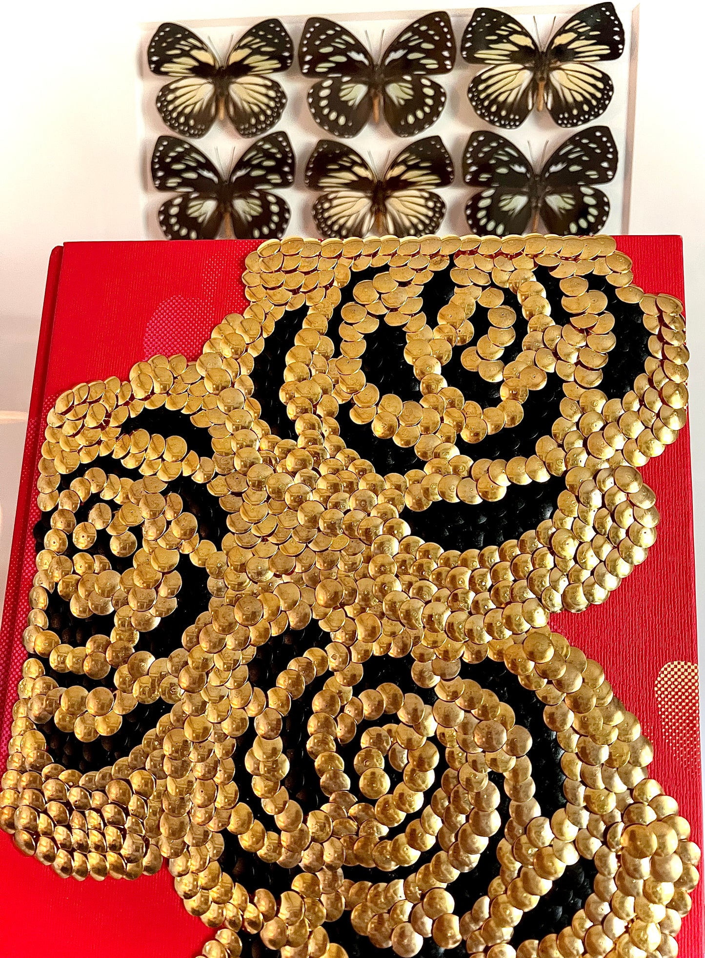 Gold Roses Studded Coffee Table Book