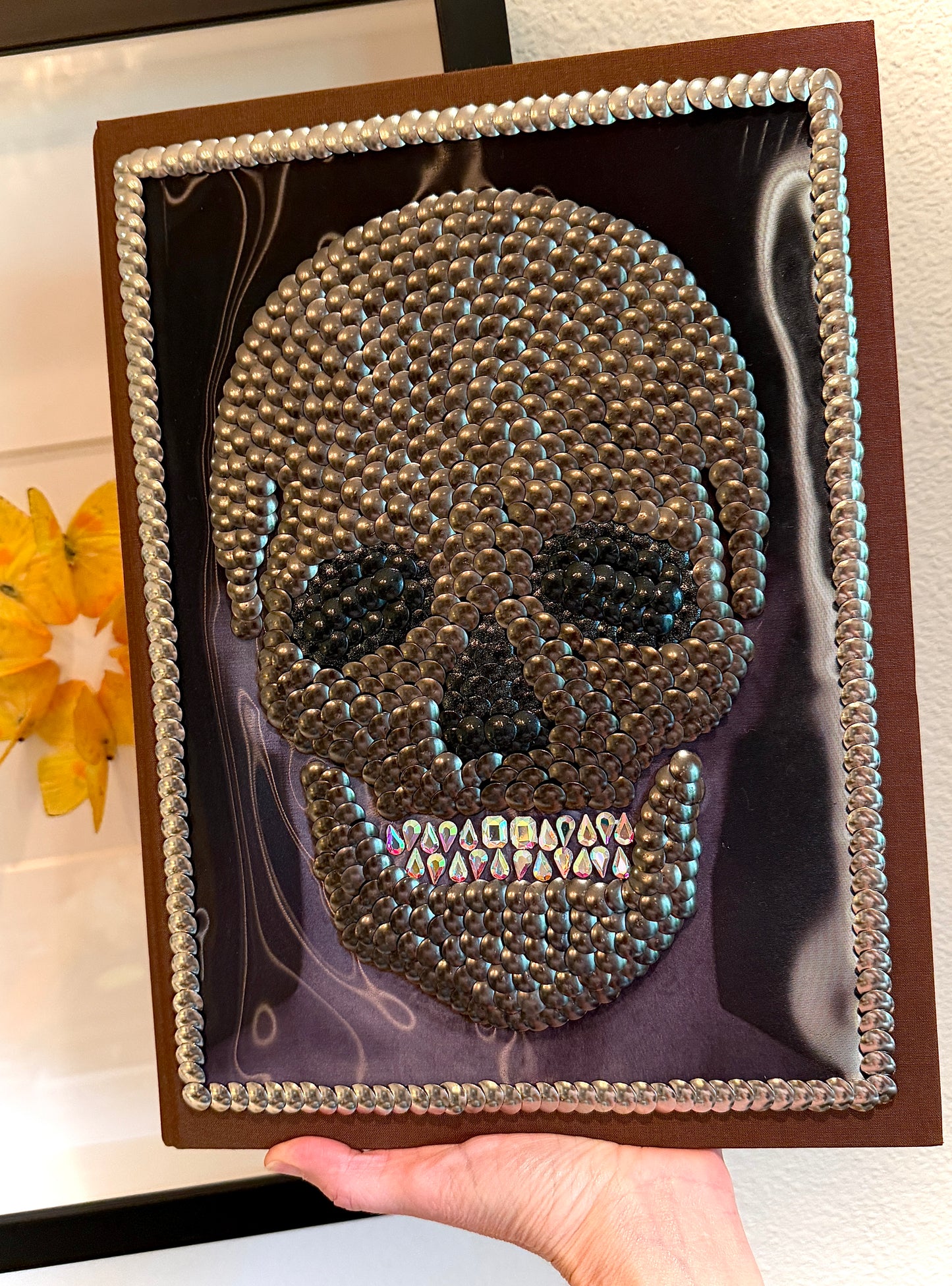 Gun Metal Skull Studded Coffee Table Book