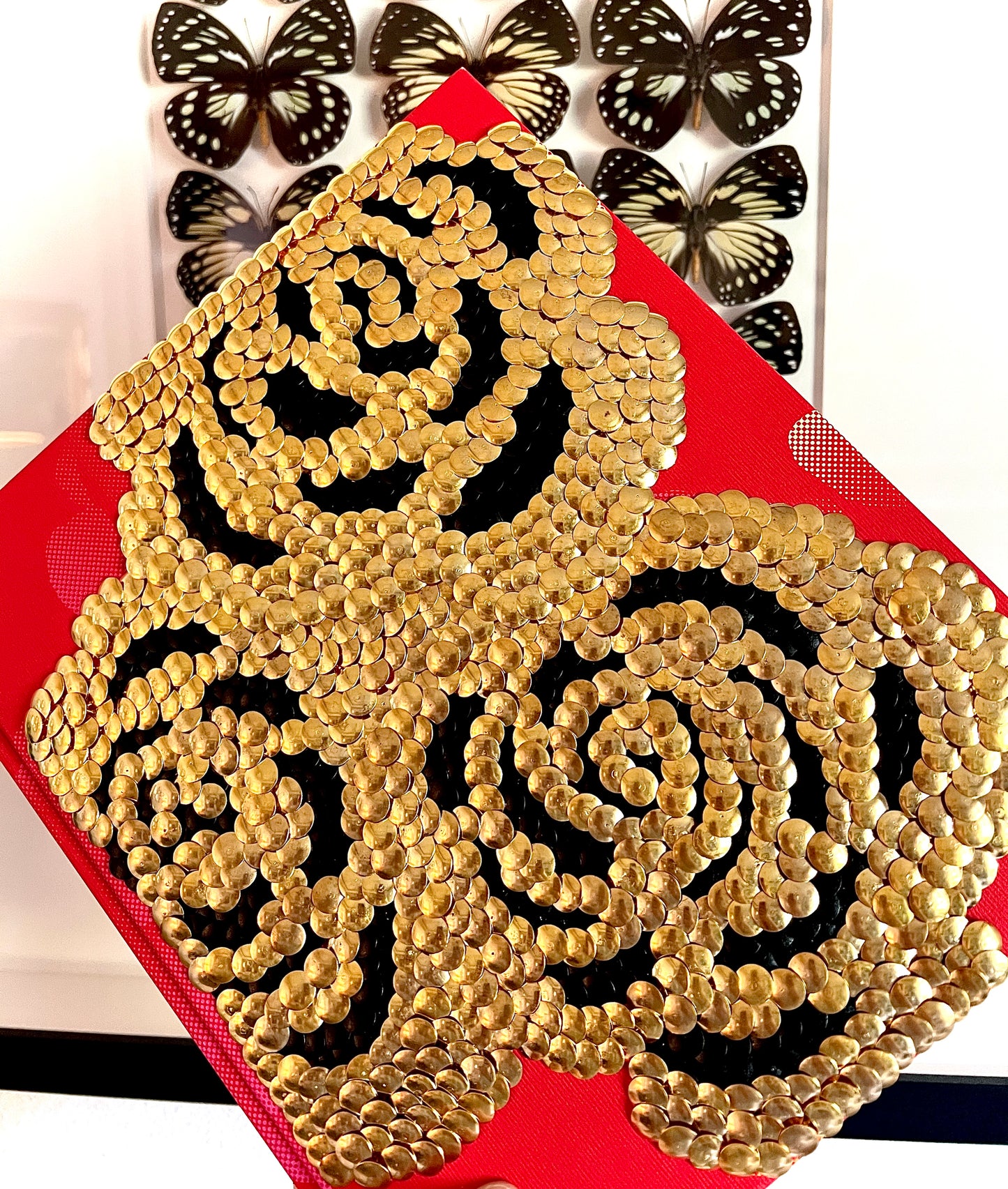 Gold Roses Studded Coffee Table Book