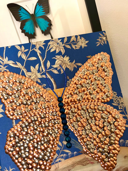 Rose Gold & Silver Butterfly Studded Coffee Table Book