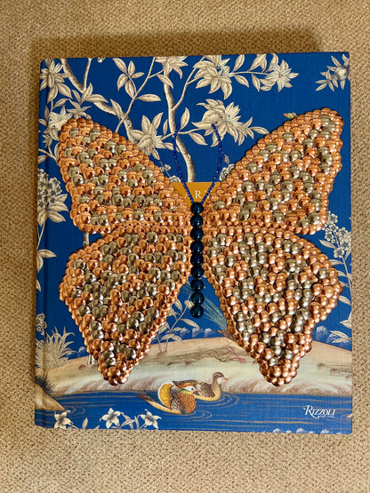 Rose Gold & Silver Butterfly Studded Coffee Table Book