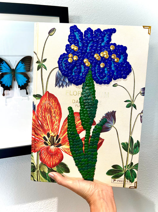 Iris Flower Studded Coffee Table Book