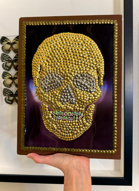 Gold Skull Studded Coffee Table Book