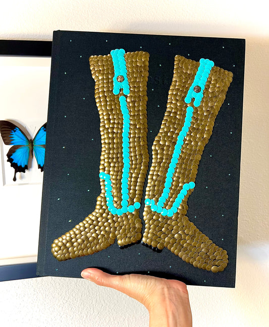 Turquoise Boots Studded Coffee Table Book