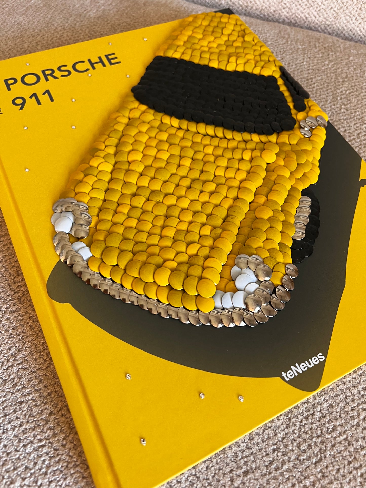 Yellow Porsche Studded Coffee Table Book