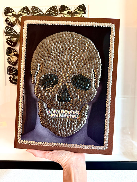 Gun Metal Skull Studded Coffee Table Book