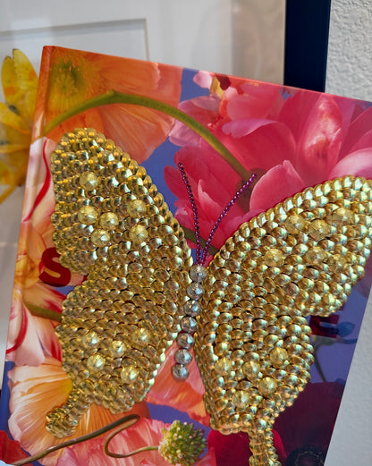 Little Gold Butterfly Studded Coffee Table Book