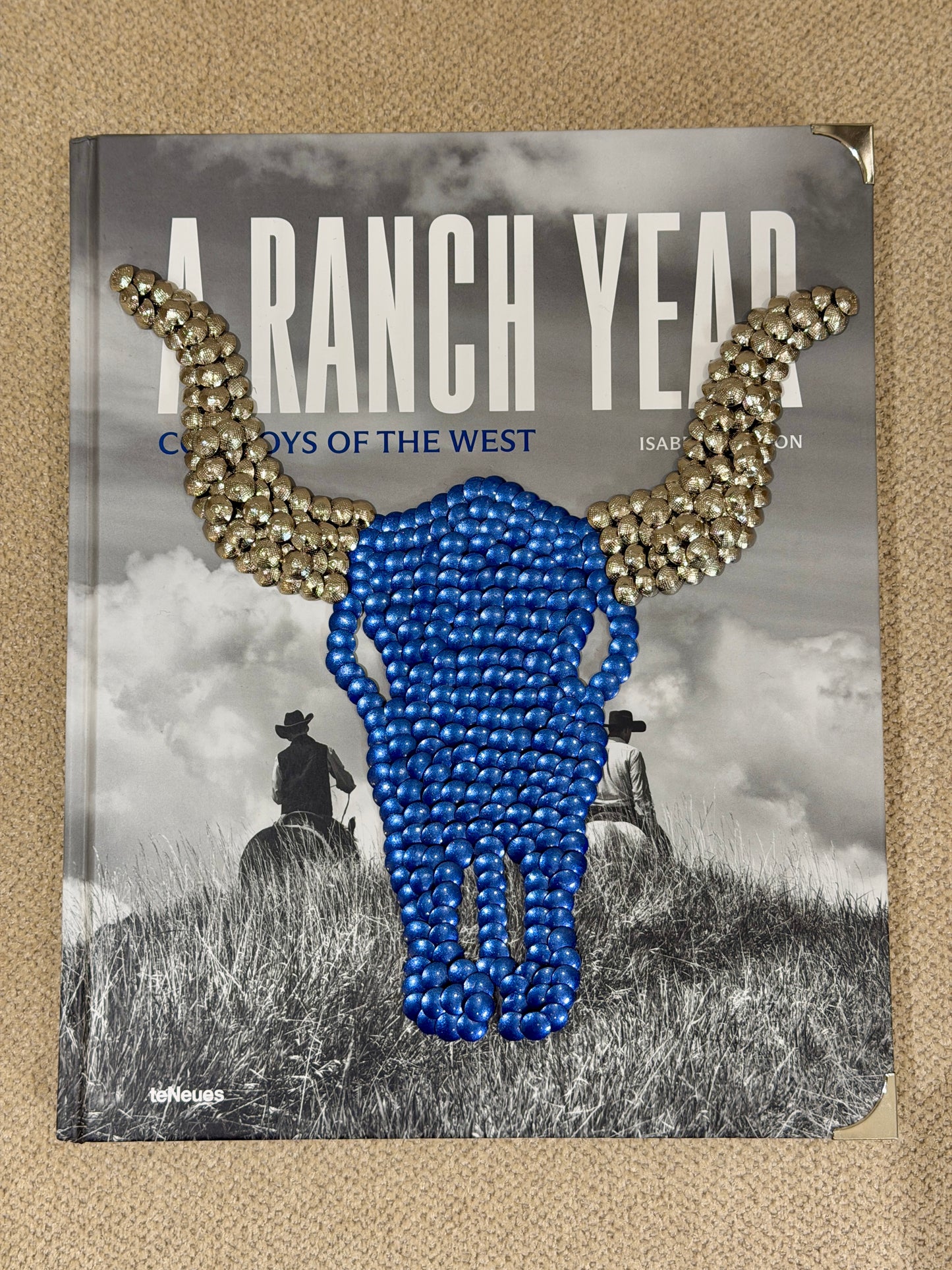 Blue longhorn Studded Coffee Table Book