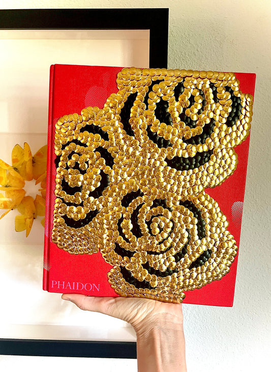 Gold Roses Studded Coffee Table Book