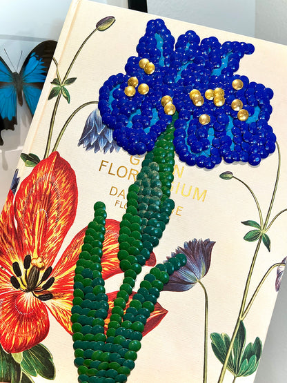 Iris Flower Studded Coffee Table Book