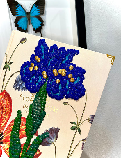 Iris Flower Studded Coffee Table Book