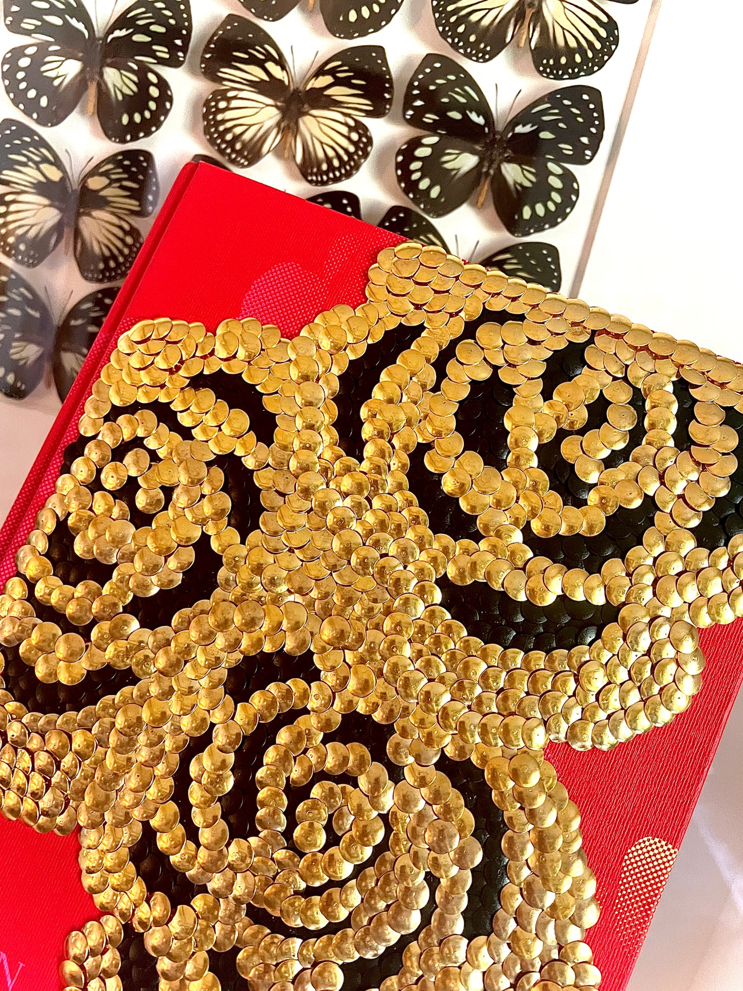 Gold Roses Studded Coffee Table Book