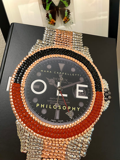 Silver / Rose Gold Watch Studded Coffee Table Book
