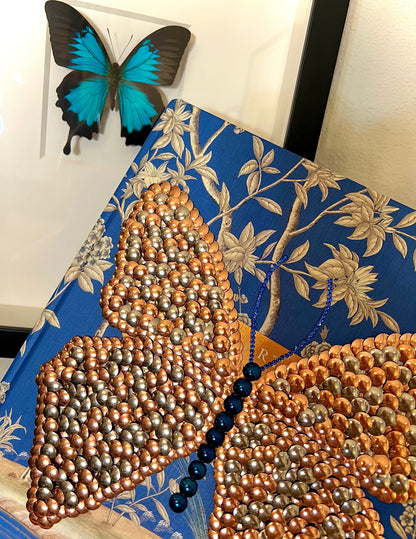 Rose Gold & Silver Butterfly Studded Coffee Table Book