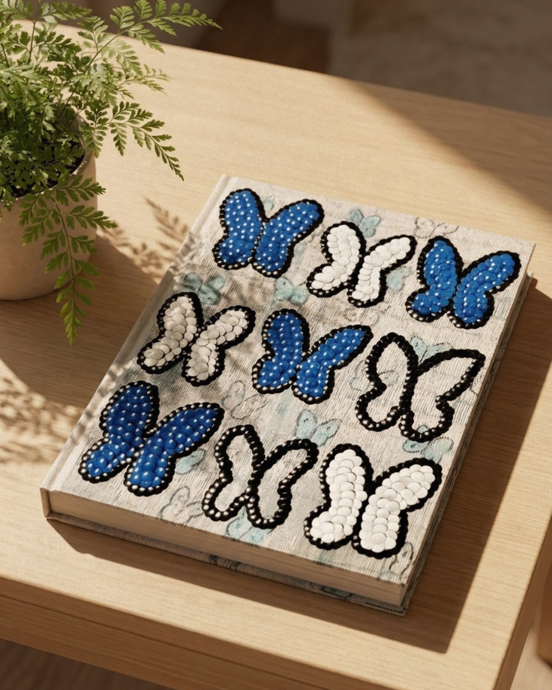Butterflies Fluttering Studded Coffee Table Book