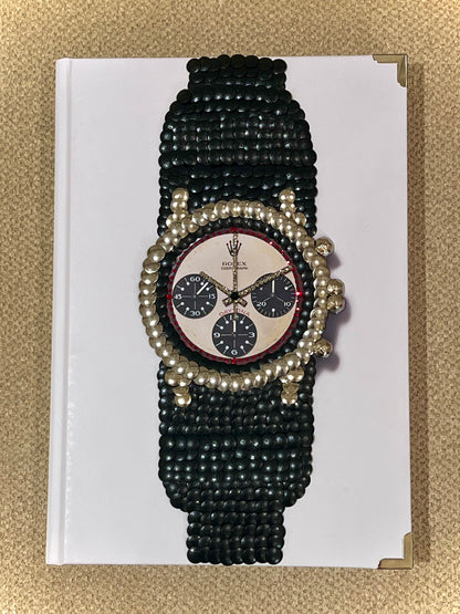 Black Band Strap Watch Studded Coffee Table Book