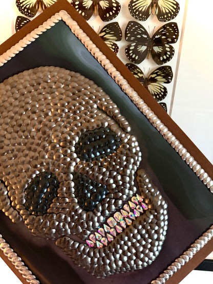 Gun Metal Skull Studded Coffee Table Book