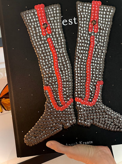 Burnt Orange Boots Studded Coffee Table Book