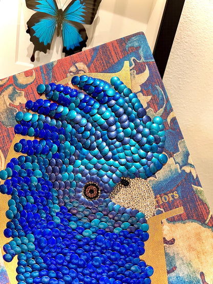 Blue Cockatoo Bird Studded Coffee Table Book