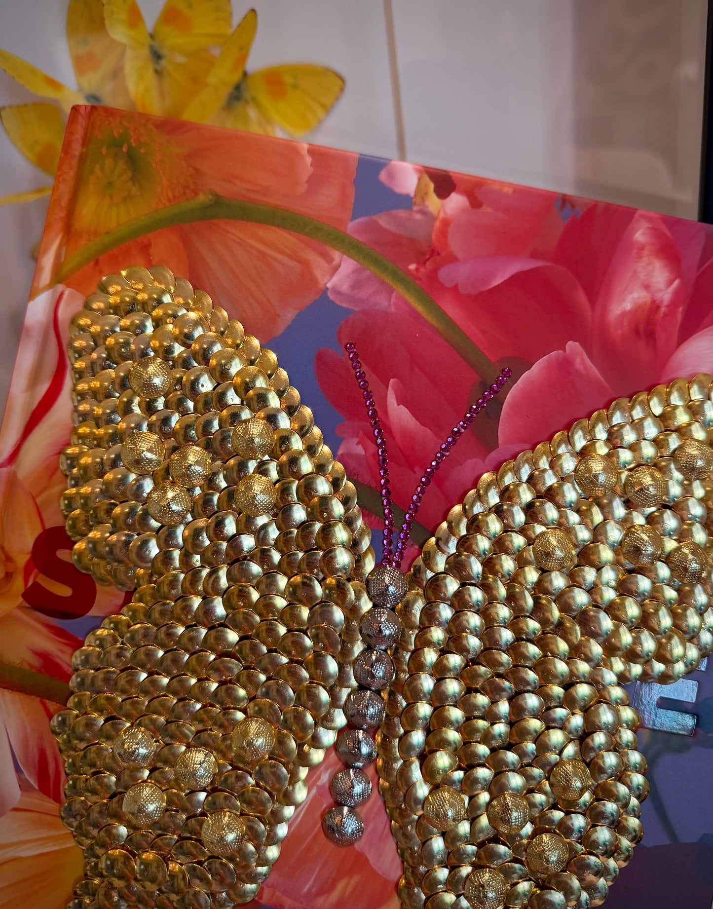 Little Gold Butterfly Studded Coffee Table Book