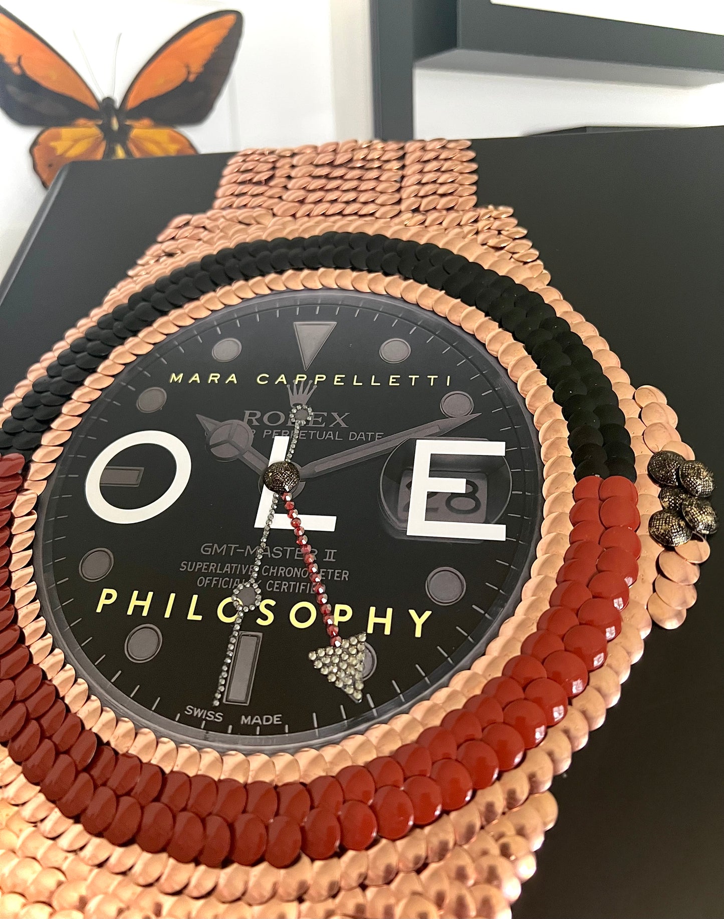 Rose Gold Watch Studded Coffee Table Book